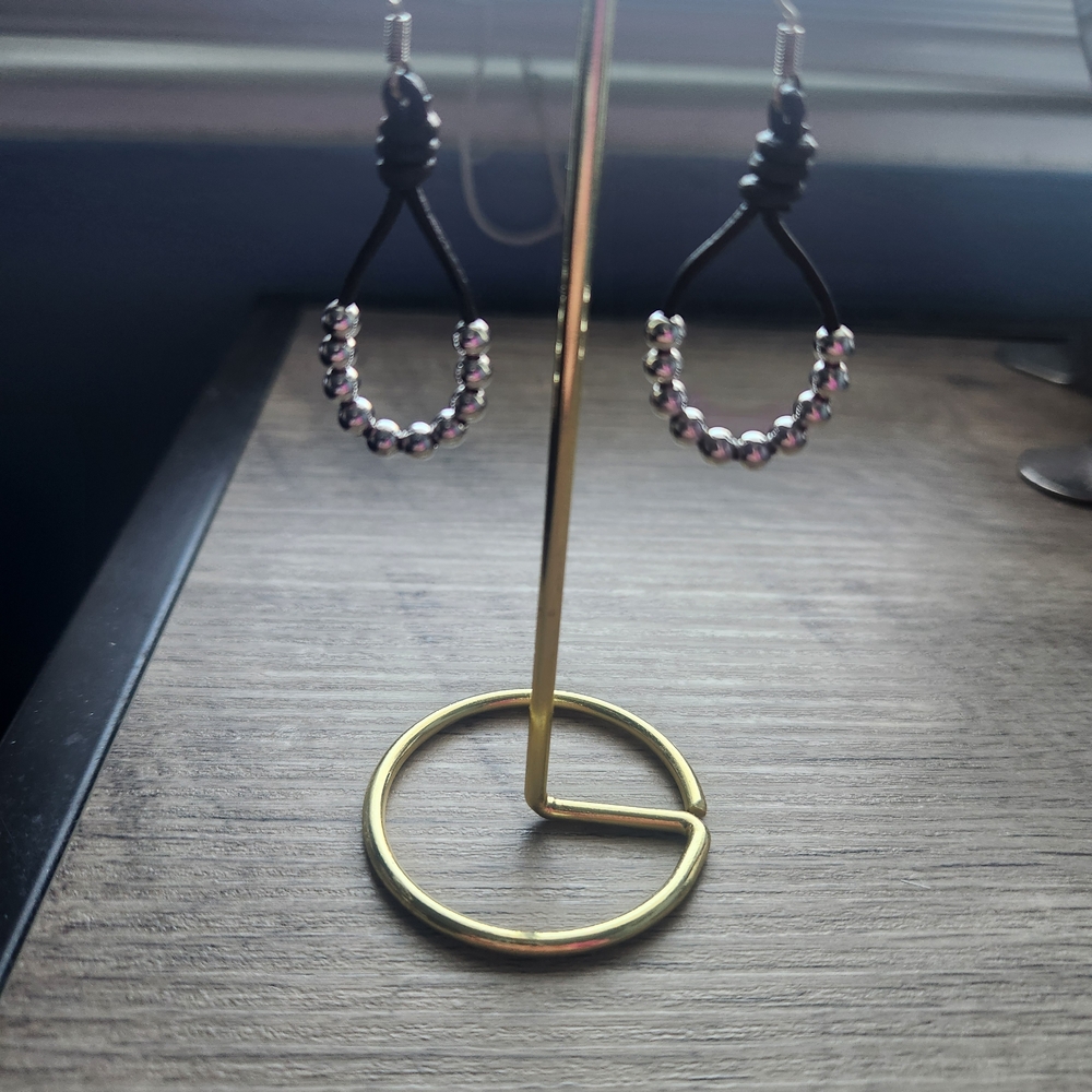 Elegant Black and Silver Beaded Earrings